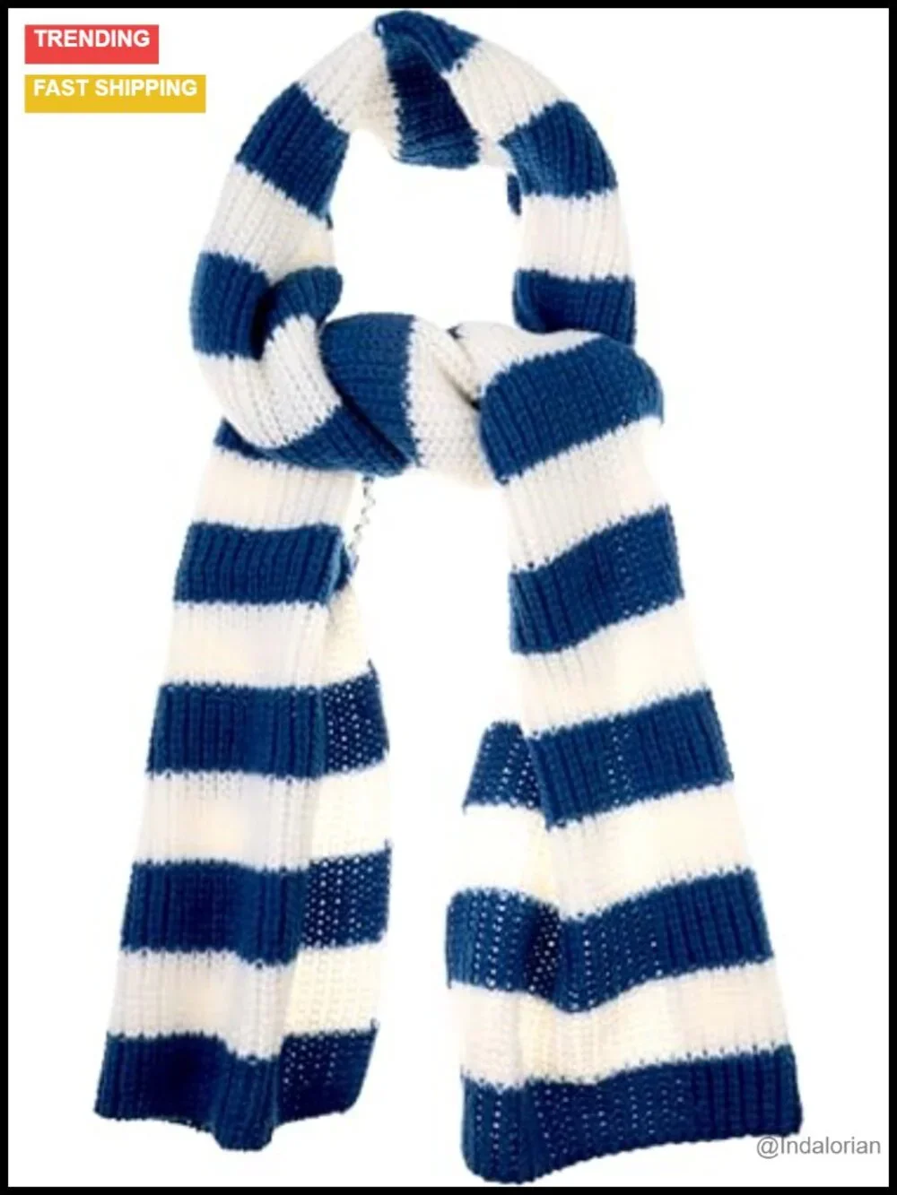 100% Acrylic Striped Knit Scarf - Cozy Winter Wrap